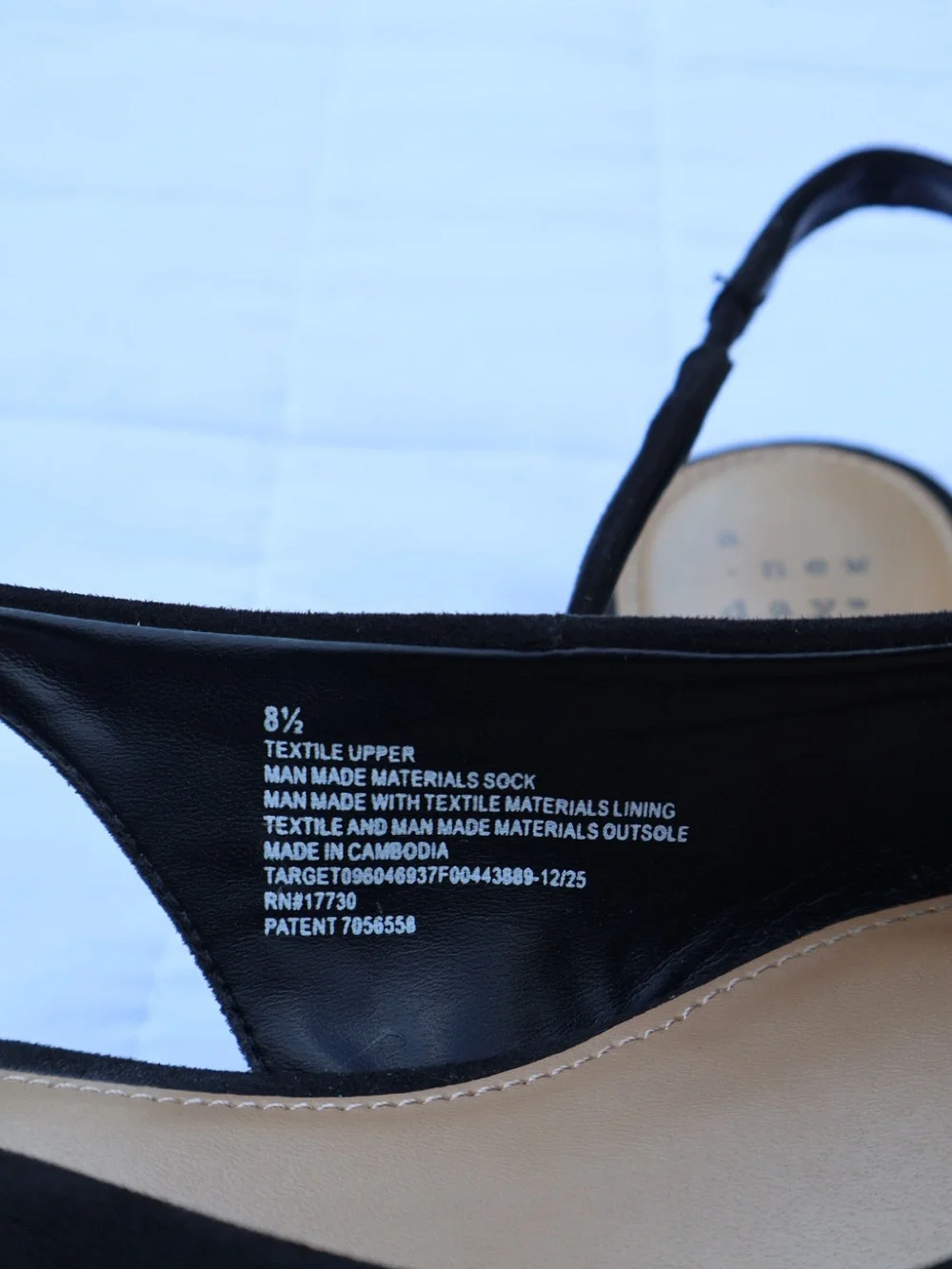 A New Day Black Suede Slingback Shoes